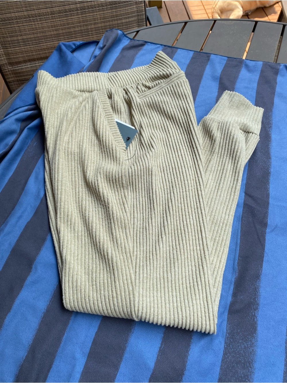 Glyder Ribbed Joggers.   Khaki/beige color
